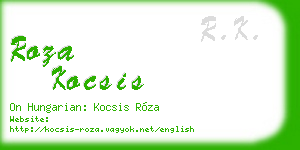 roza kocsis business card