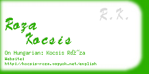 roza kocsis business card